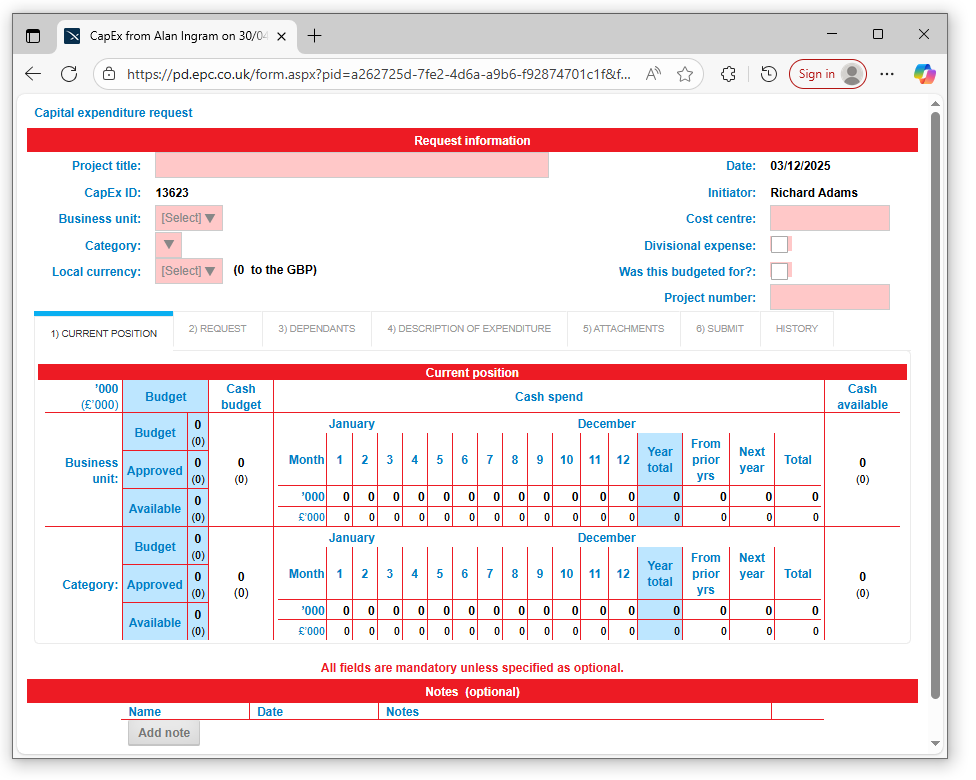 rentokil-initial-capital-expenditure-request