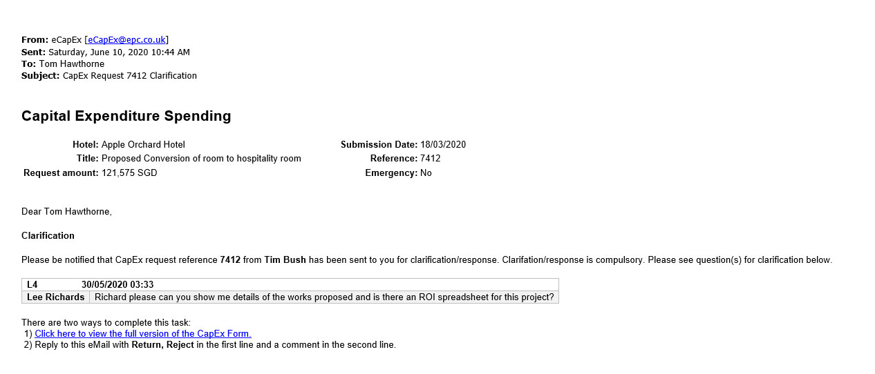 capex-system-email-notification-clarification